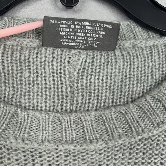 Wooden Ships Sweater Womens Extra Small Gray Mohair Wool Minimal Quiet Luxury - Picture 5 of 12